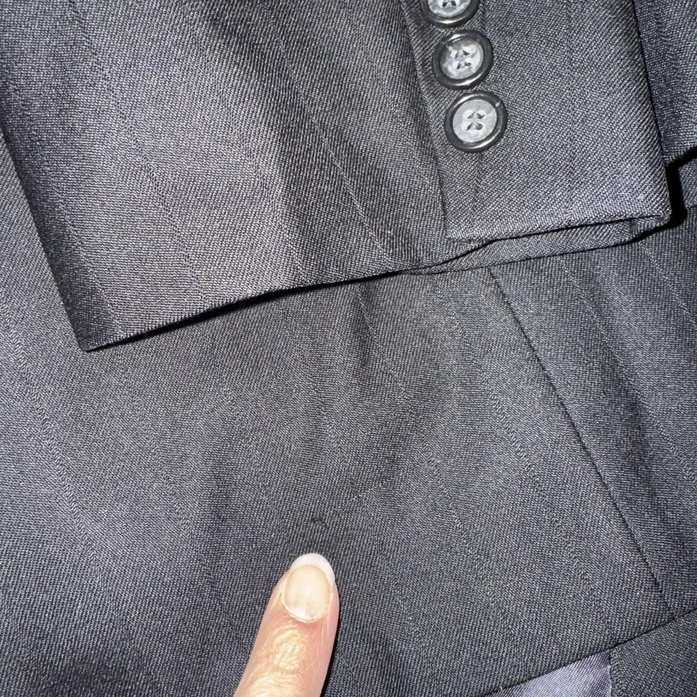 VTG Petrocelli Mens 42R Self Striped  Wool Sport Coat Blazer Black Old Money‎